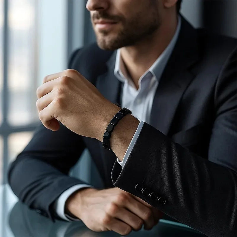 Hematite Men's Bracelet - Support T-Levels, Confidence & Clarity