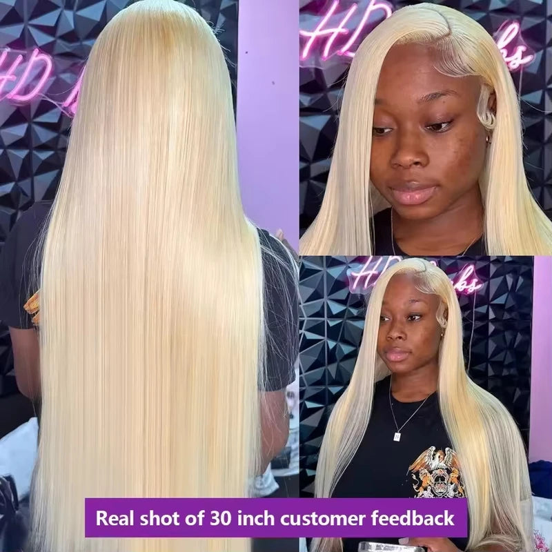 Blonde Lace Front Wig Human Hair 13x4 13x6 HD Straight Lace Frontal Wigs 30-36in
