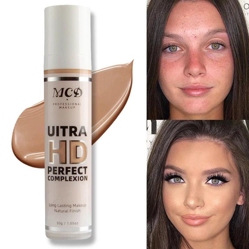 Full Coverage Liquid Concealer Foundation - Natural Matte Face Makeup 30g