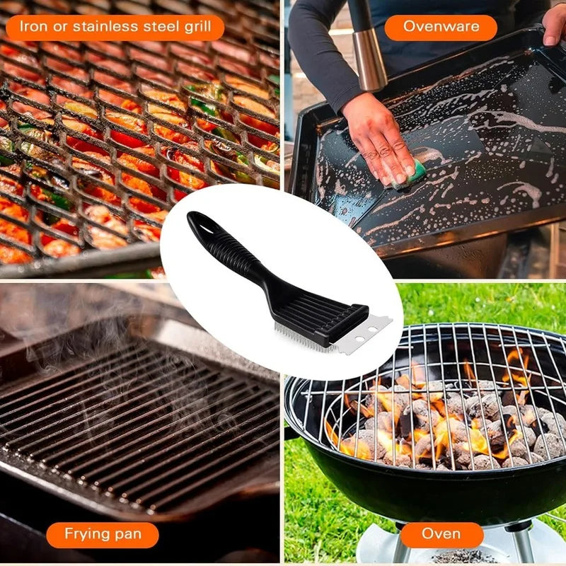 8-Inch Heavy Duty Stainless Steel Grill Brush for Outdoor Cooking Cleaning