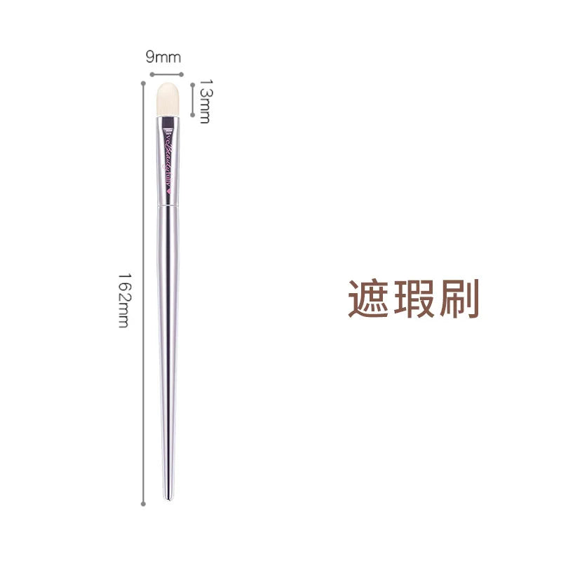 High-Quality Full-Size Makeup Brush Set with Synthetic Hair & Acrylic Handles