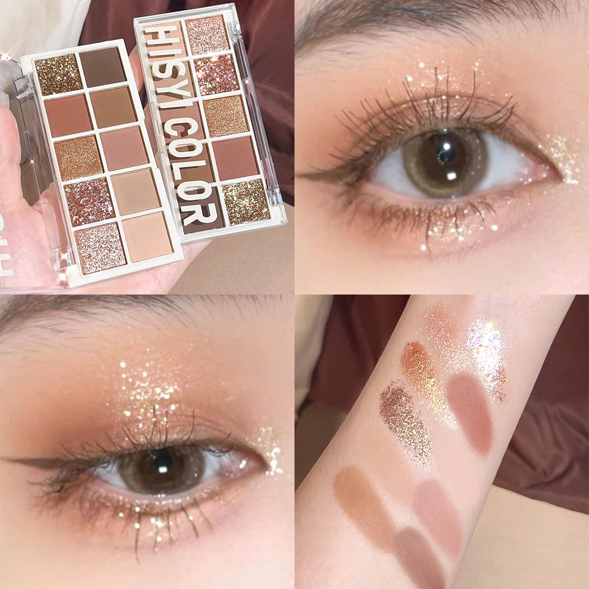 Multicolor Pearl & Matte Eyeshadow Palette - Sparkling & Gentle Finish