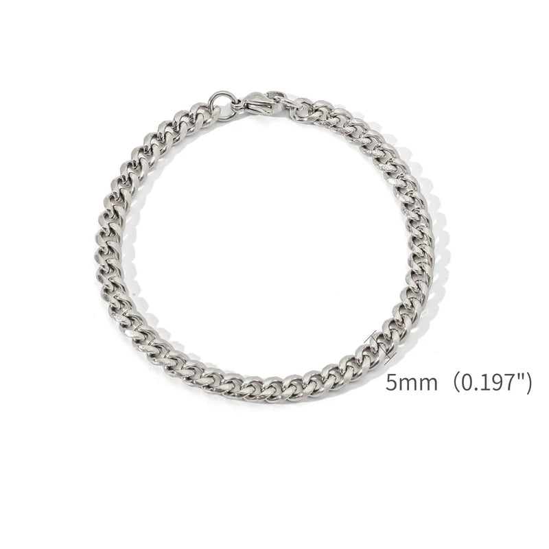 Unisex Gold Color Cuban Chain Bracelet - Retro Hip Hop Jewelry
