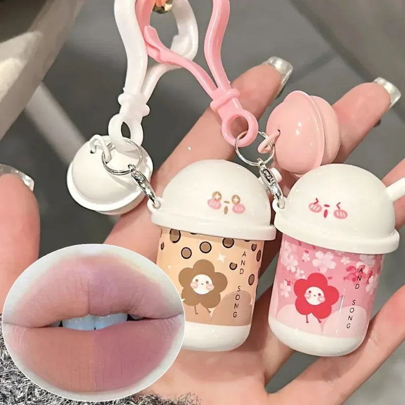 Matte Lip Gloss Waterproof Velvet Lipstick Keychain Makeup Gift - Multiple Colors