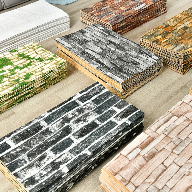 3D Brick Wall Sticker 70cm x 10m Self-Adhesive Waterproof Wallpaper for Living Room
