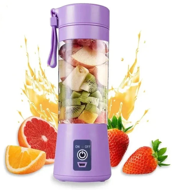 Portable Juicer Blender with Stainless Steel Cutter - Rechargeable Mini Fruit & Milkshake Mixer