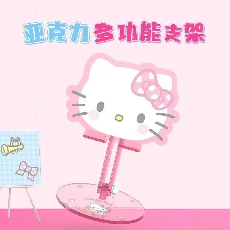 Pink Kawaii Cat Desktop Stand for Phones and Tablets - Oversized, Cute Office Organizer
