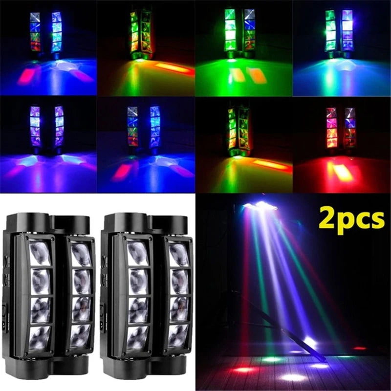 Mini Spider LED Stage Light 80W RGBW Moving Head DMX Stage Lighting for DJ Party Wedding