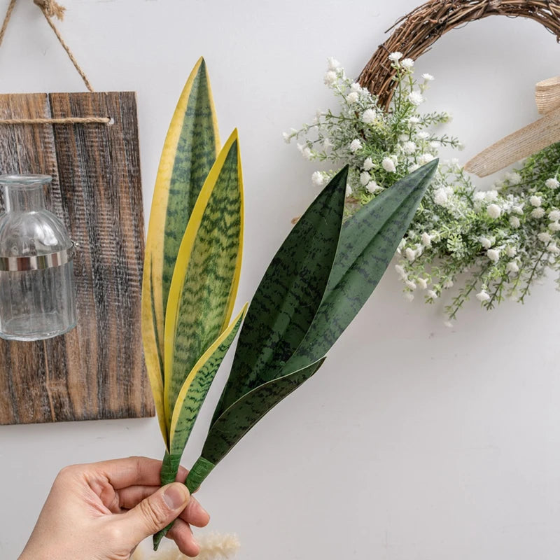 Artificial Snake Plant for Indoor & Outdoor Home Decor - Eucalyptus Style