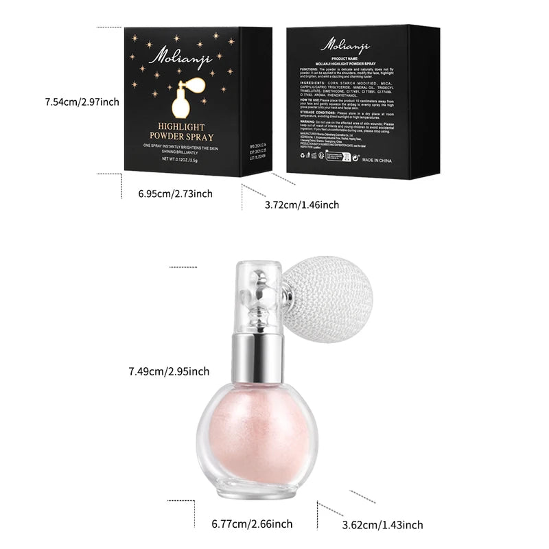 Waterproof Face & Body Spray - Long-Lasting Shine & Sweat Resistance