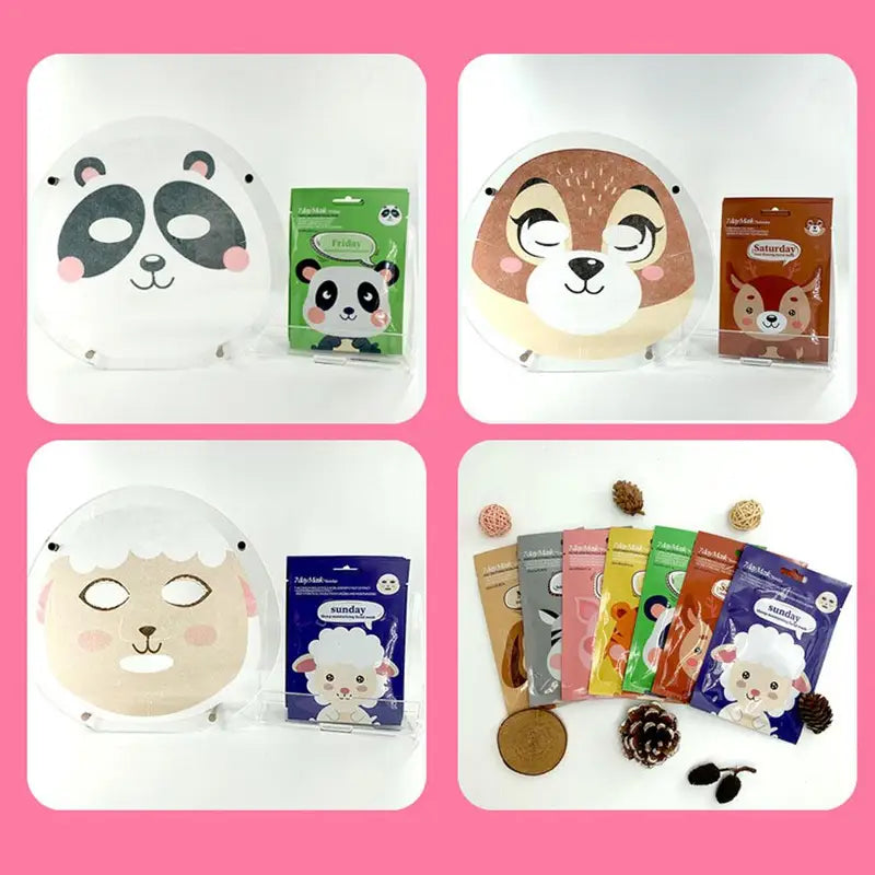 Animal Face Mask Set - Hydrating, Anti-Aging, Fun Skincare for Women & Girls