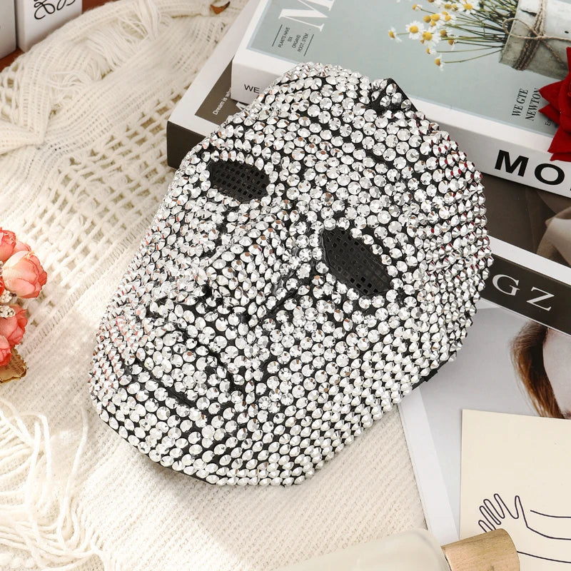 Luxury Full Face Rhinestone Mask for Halloween Rave Party Cosplay & Costume Accessories