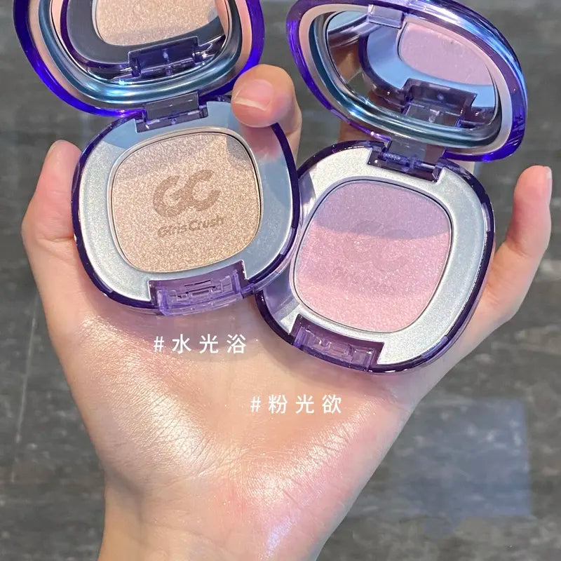 Girlscrush Dewy Glow Highlighter and Blush Set - Pearlescent Brightening Face Makeup