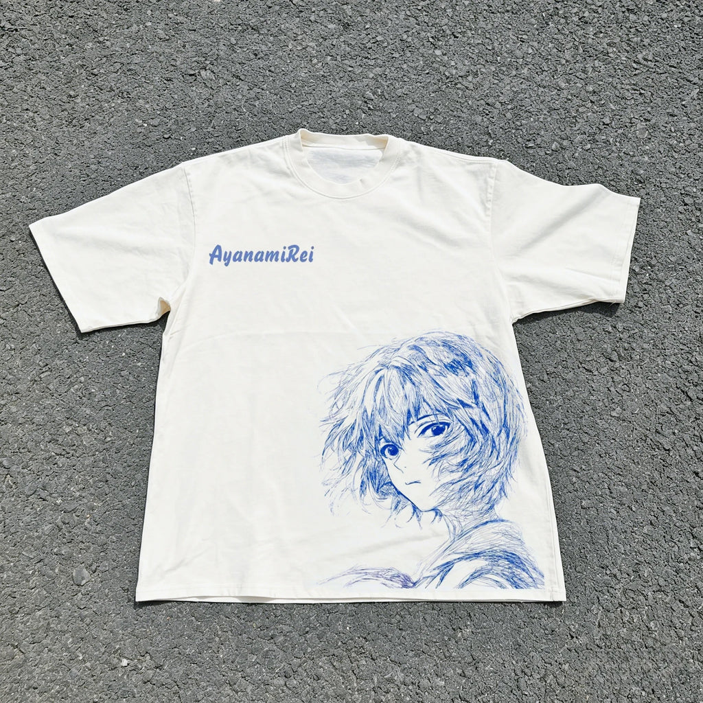 Neon Genesis Evangelion Ayanami Rei & Asuka Classic Style Short Sleeve T-Shirt Men Women