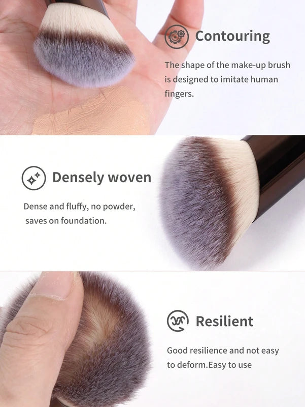Professional Makeup Brush Set 22 pcs with Velvet Bag & Powder Puffs, Soft Long Aluminum Handles