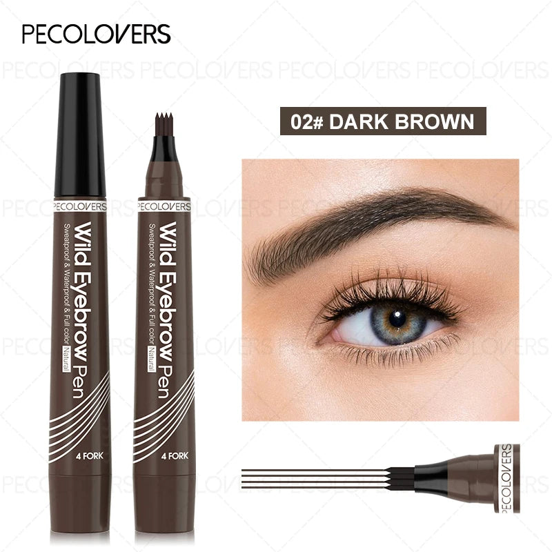 Long-Lasting Waterproof Eyebrow Pencil for Daily Makeup - Brown & Dark Brown
