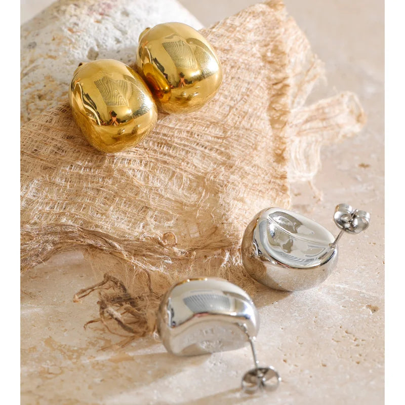 Minimalist Stainless Steel Chunky Stud Earrings for All Occasions