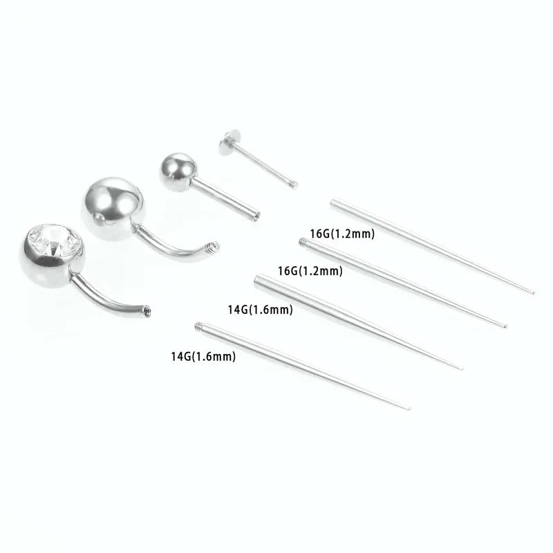 Stainless Steel Piercing Guide Pin for Jewelry Stretching & Taping