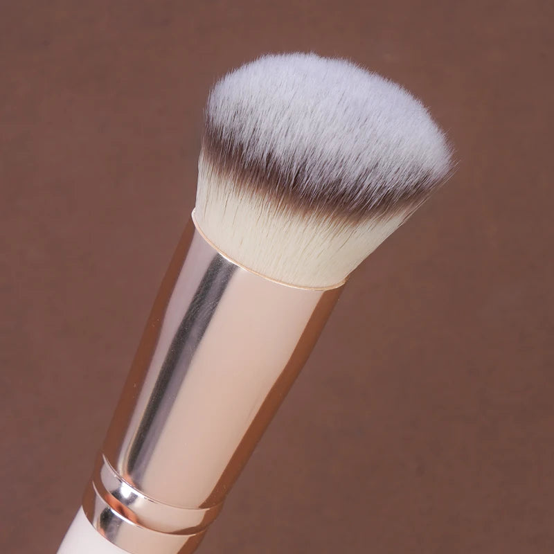 Makeup Brush Set & Powder Puff Kit - 3 Brushes + 2 Puffs, Various Handle Colors