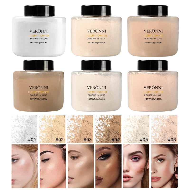 Banana-Shaped Loose Face Powder for Pore Reduction & Matte Finish