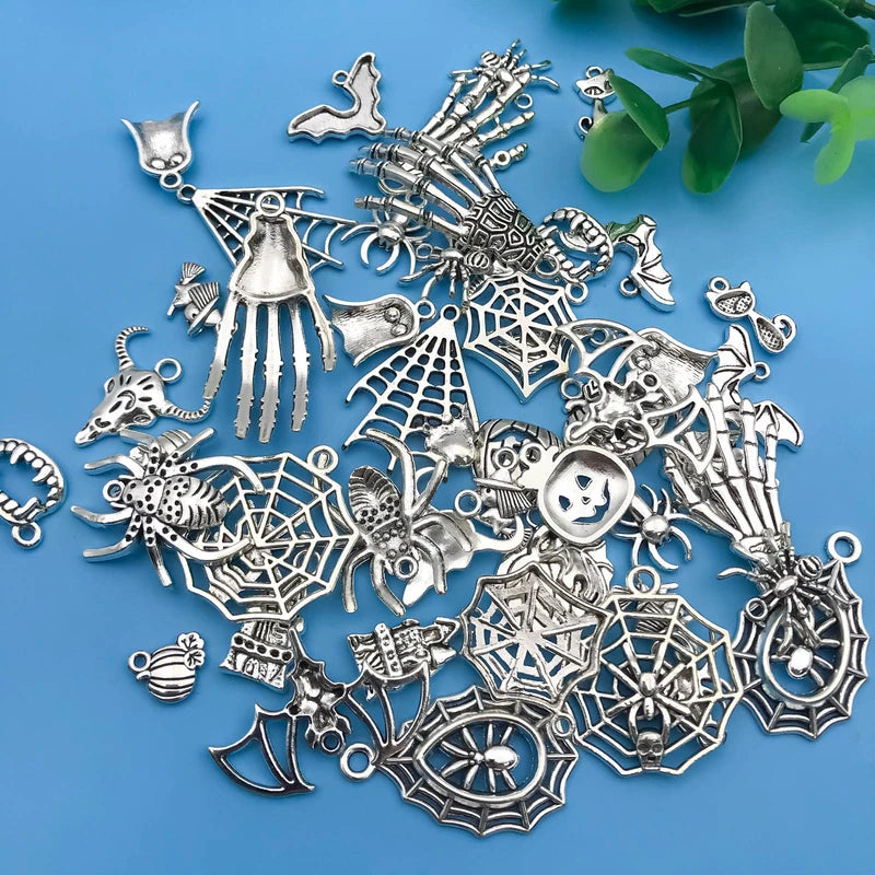50pcs Zinc Alloy Halloween Charm Charms for Jewelry Making DIY Necklace Bracelet Earrings