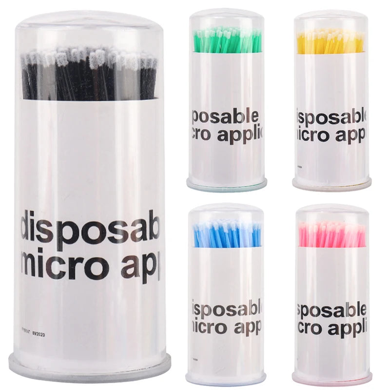 100pcs Cotton Swabs Micro Applicators Brush for Eyelash Extensions & Cleaning