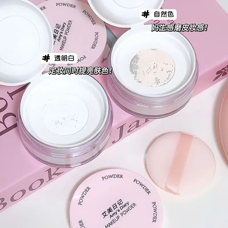Loose Setting Face Powder - Matte Finish, Oil Control, Brightening, 12g - Transparent or Natural Shades