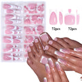 288pcs Acrylic French False Nails Set Medium Square Full Cover Tips for Manicure