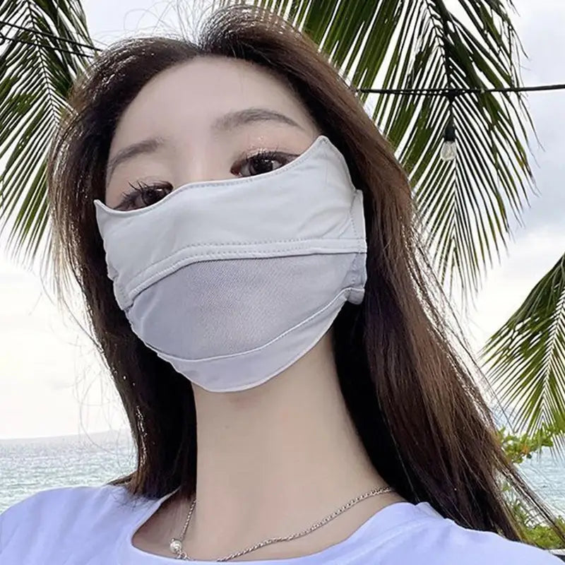 Breathable UV Protection Face Mask with Ice Silk Material for Women