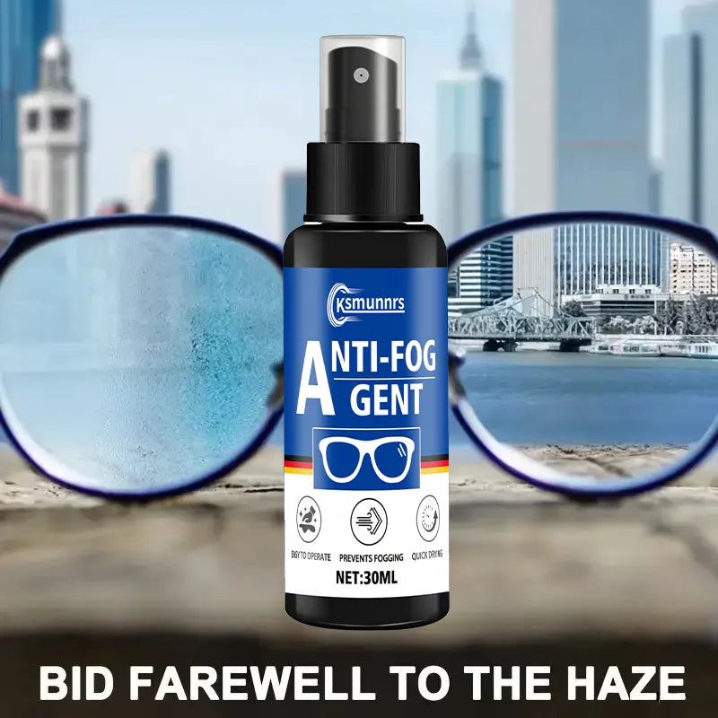 Portable Anti-Fog Spray 30ml for Goggles Glasses Helmets Car Glass Vision Enhancer