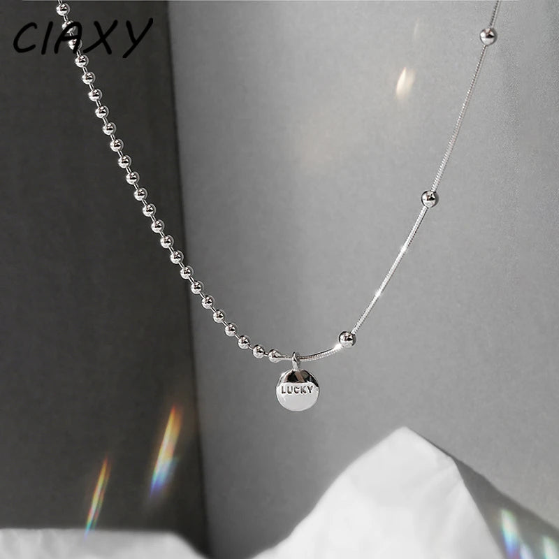 Lucky Beanie Letter Necklace for Women - Silver & Gold Variants, Short Clavicle Chain Jewelry Gift