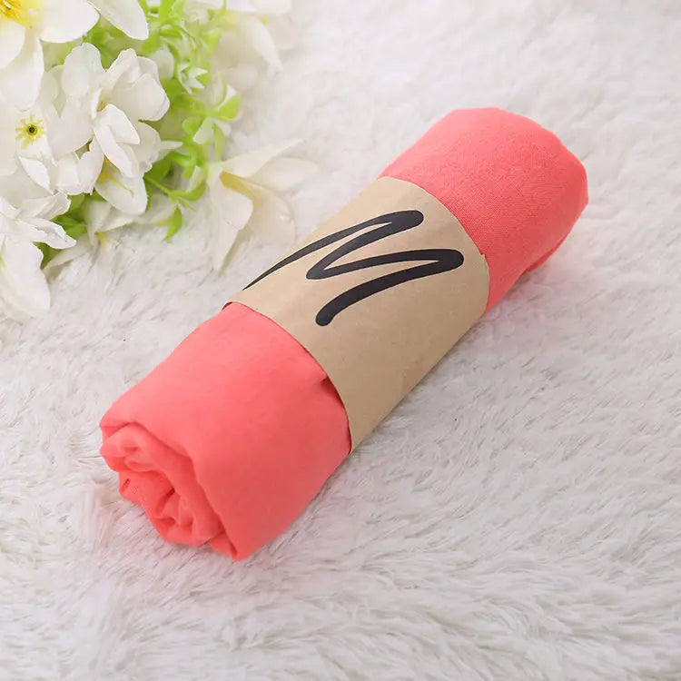 Luxury Korean Style Women's Scarf - Solid Color Shawls & Wraps for Spring & Winter