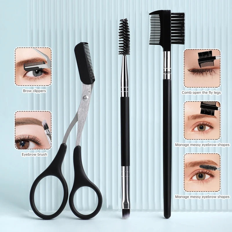 8-Pack Stainless Steel Eyebrow Trimming Tool Set for Men