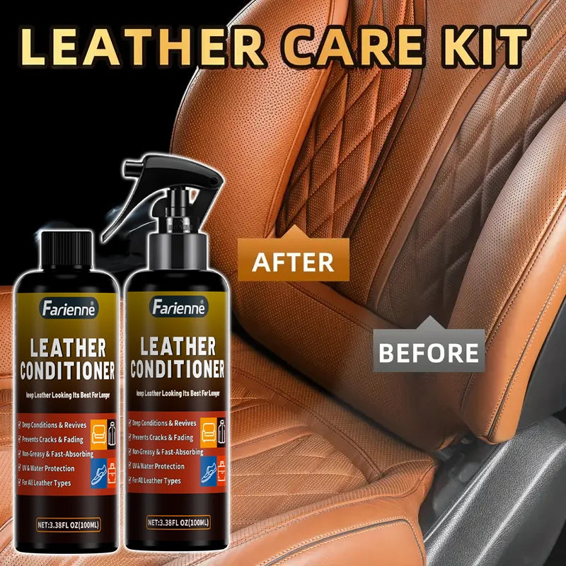 Car Leather Shine Spray 100ML High Gloss Waterproof Nourishing Anti-Aging