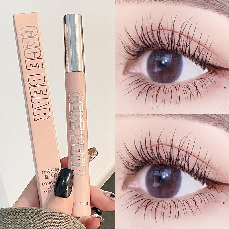 Matte Fiber Mascara with Ultra-Fine Brush - Waterproof, Fast Dry, Lengthening & Curling Makeup