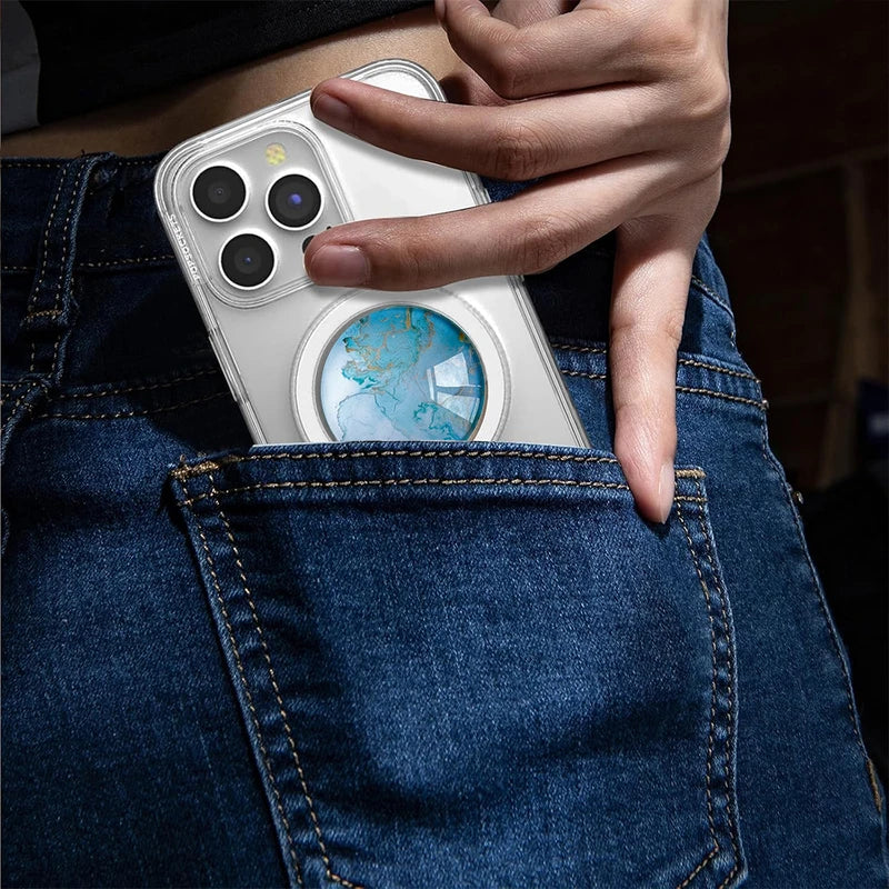 Magnetic Phone Grip Stand for iPhone & Samsung - Foldable Magnetic Holder