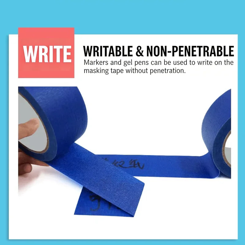 Blue Masking Tape for Painting Edges and Ceilings - Residue-Free DIY Masking Tape