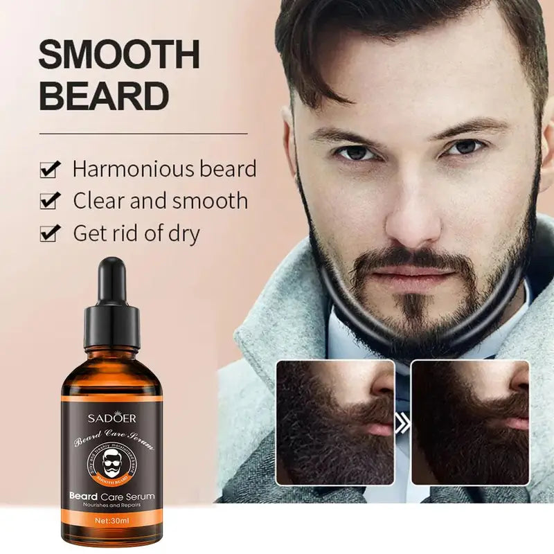 2pcs Organic Beard Care Oil for Men - Nourishing, Softening & Strengthening