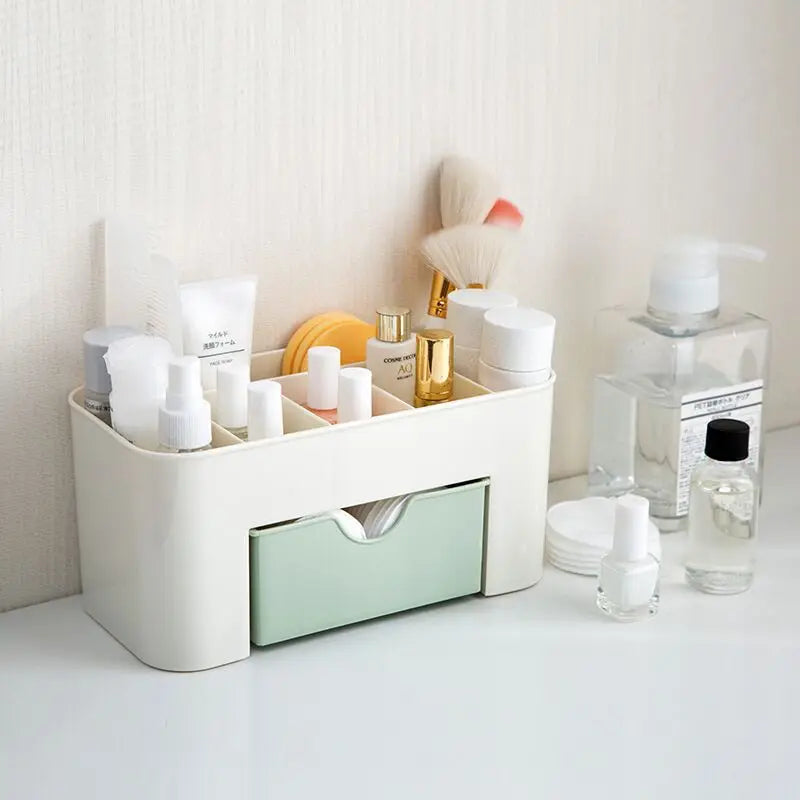 Acrylic Makeup Organizer with Drawers - Cosmetic Storage Box for Lipstick, Brushes, Cotton Swabs