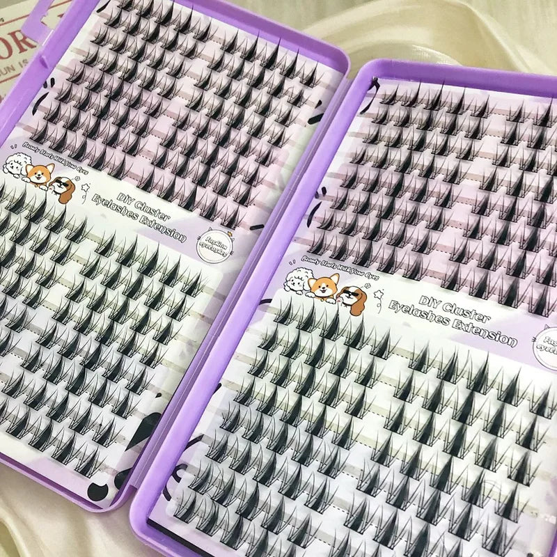 Eyelash Clusters 320pcs 13mm Slim Korean Style Reusable False Eyelashes for Beginners
