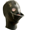 Rubber Latex Hood Cosplay Mask with Rear Zipper, Multiple Sizes