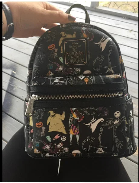Nightmare Before Christmas Mini Backpack PU Leather Fashion Bag for Women Christmas Gifts