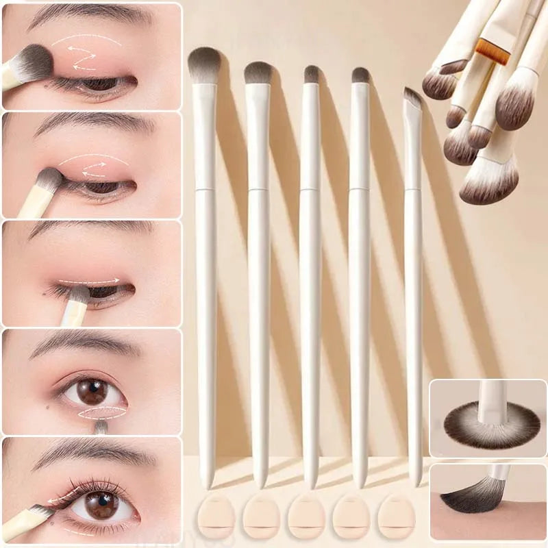 Professional Eye Makeup Brush Set - 5/6/8/10PCS Soft Contouring and Eyeshadow Brushes