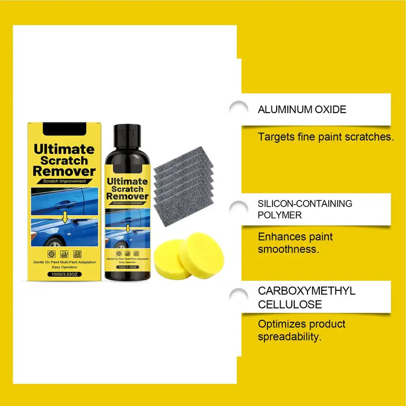 Car Scratch Repair Cream and Polishing Wax Kit with Sponges & Cloths