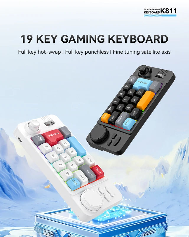 Programmable Wired Mechanical Keyboard with Volume Scroll Wheel and 19-Key Hot-Swappable Numeric Keypad