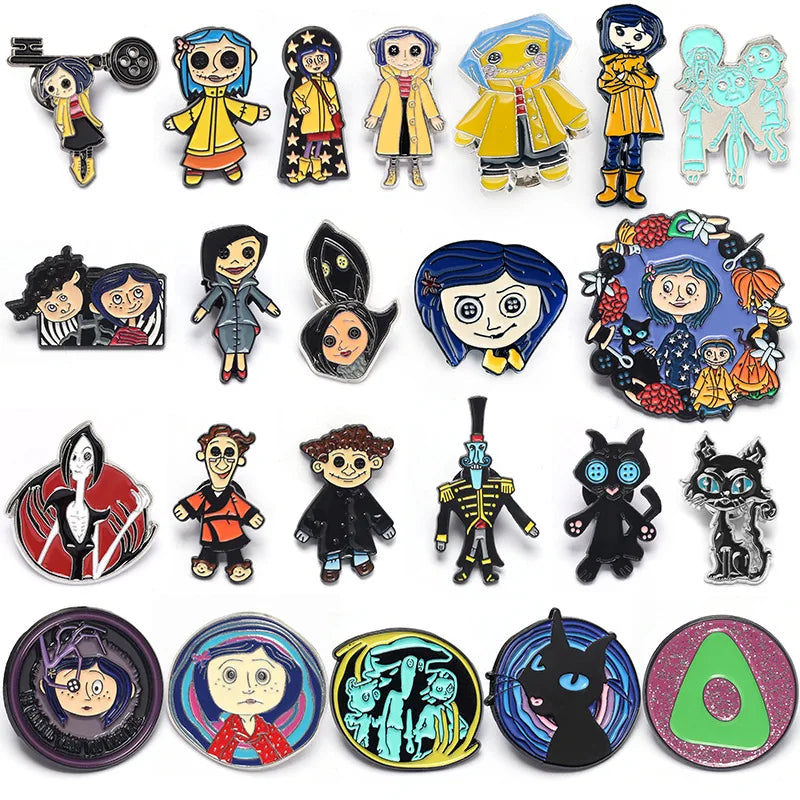 Horror Animated Character Enamel Pins Cartoon Brooch Halloween Jewelry Gift
