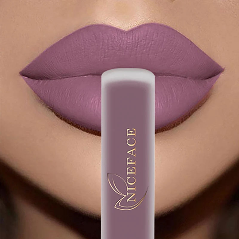 Long Lasting Waterproof Matte Lip Gloss - Nude, Velvet Finish, 34 Colors