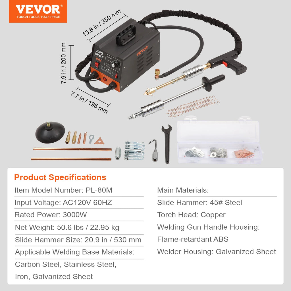 Stud Welder Dent Repair Kit 3KW Auto Body Welding Tool for Car & Truck