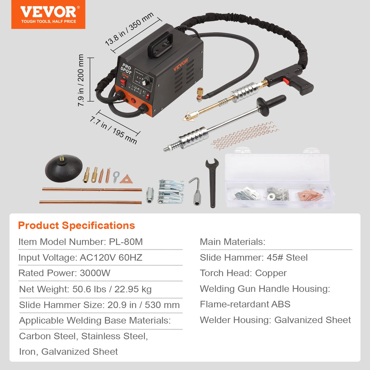 Stud Welder Dent Repair Kit 3KW Auto Body Welding Tool for Car & Truck