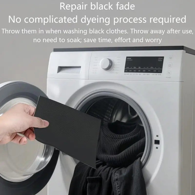 Black Fabric Dye Sheets for Clothing & Textile Revitalization - 10 Pack